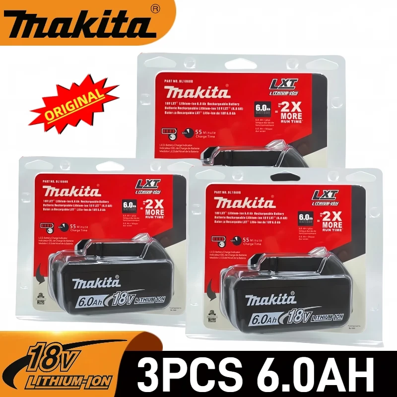 

100% NEW Original Makita 18V battery, 6.0Ah, for Makita BL1815 BL1830B BL1840 BL1840B BL1850 BL1860B model power tool battery