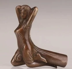 free shipping WALKING STICK CANE HEAD BRONZE CASTING WOMAN STATUE ACCESSORIES COLLECTABLE