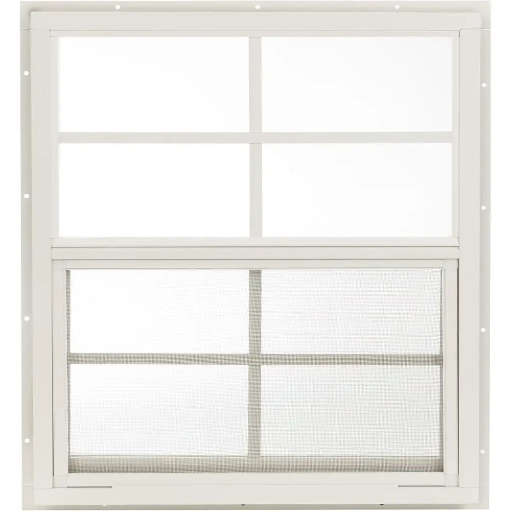 24x27 Shed Tempered Glass J-Lap Sliding Window, White, 1-Pack