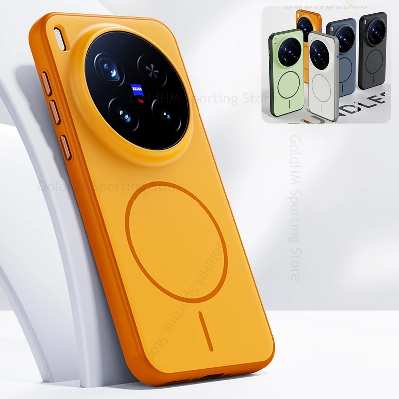 

Skin Feel Magnetic For Magsafe Case For vivo X300 Pro Wireless Charging Magsafing Cover For VIVO X300 Pro Shockproof Back Cover