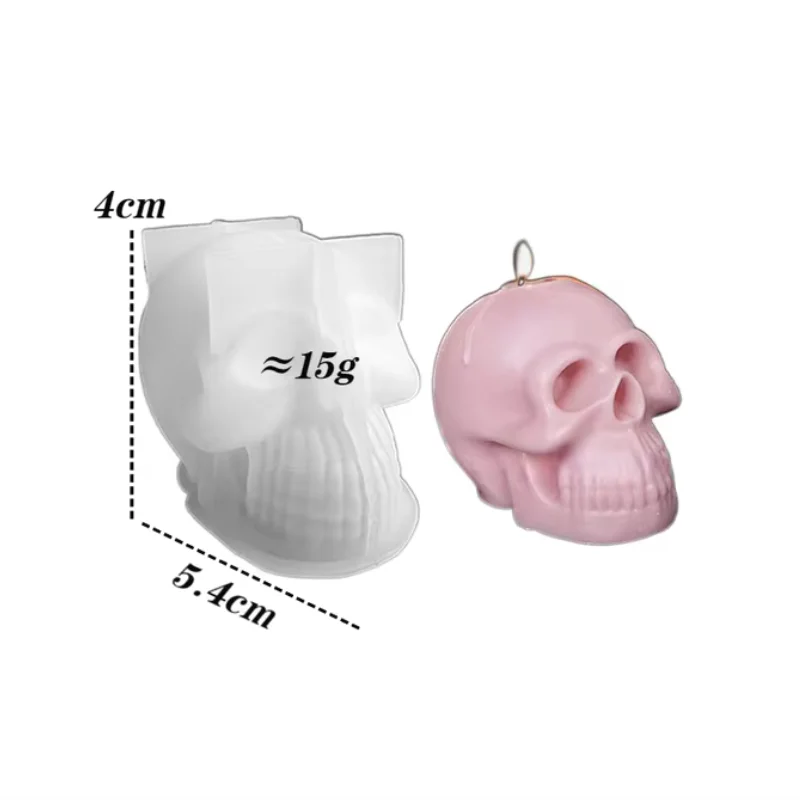 Skull Scented Candle Silicone Mold Epoxy Resin DIY Table Decoration Plaster Soft Clay Tools Halloween Decoration Ornaments