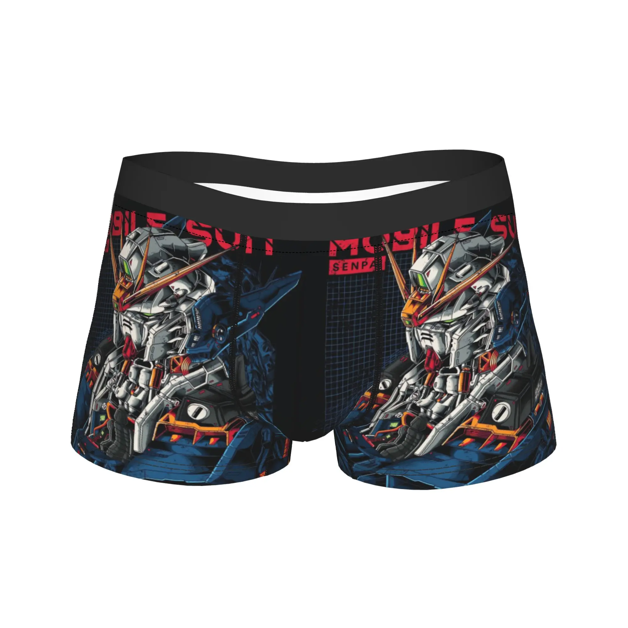 Gundam Underwear  Males Panties Pattern Sexy Soft Trunk High Quality Shorts Briefs Plus Size 2XL