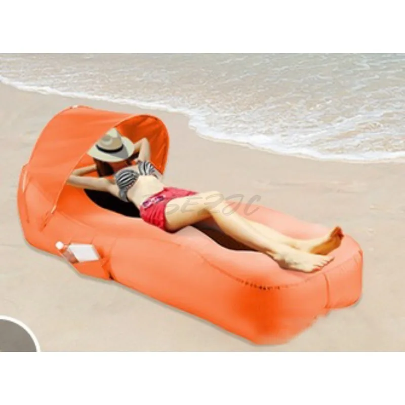 Outdoor Lazy Inflatable Sofa Water and Land Dual-use Portable Camping Music Festival with Sunshade Inflatable Mattress