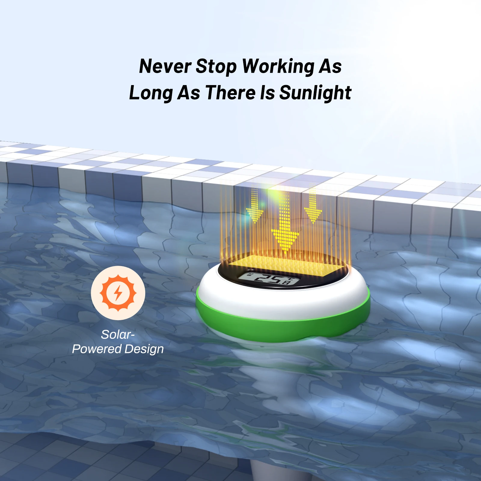 INKBIRD Solar-Pool-Thermometer mit WiFi-Temperatur- und Luftfeuchtigkeitsmonitor, IP68, wasserdichtes Thermometer für Teiche, Whirlpools und heiße Quellen