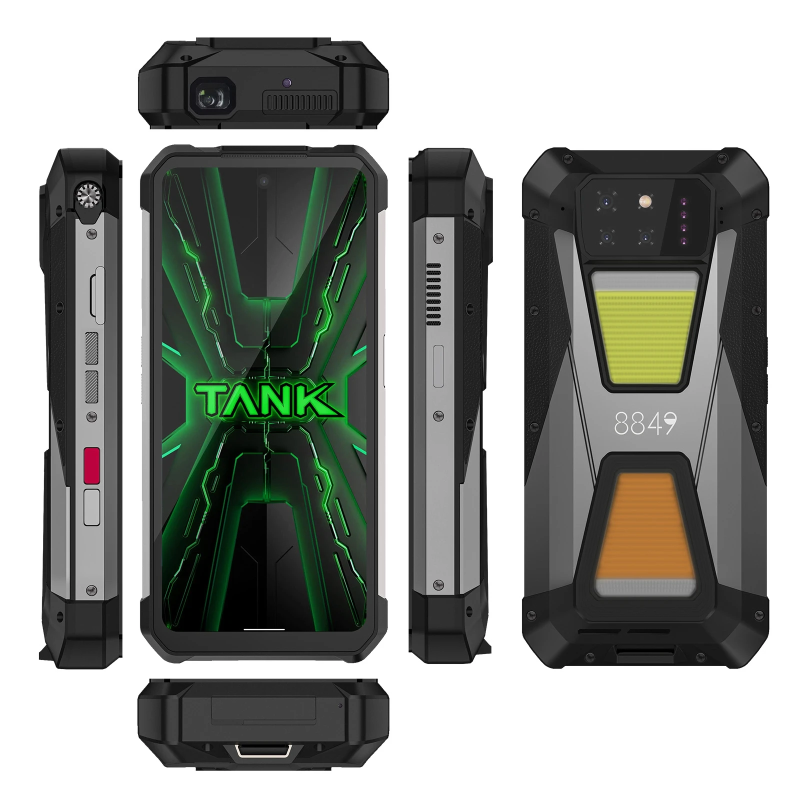 Unihertz 8849 Tank 3S Rugged Phone 12GB+512GB Night Vision Projector 6.79'' Android 14 Dimensity 8200 15600mAh 66W 5G Smartphone