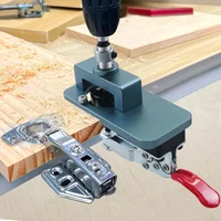 Kit de plantilla de mandrinado de bisagra de 35mm, guía de perforación de bisagra oculta, plantilla de abridor de agujeros de bisagra, localizador de perforador para puerta de armario Diy