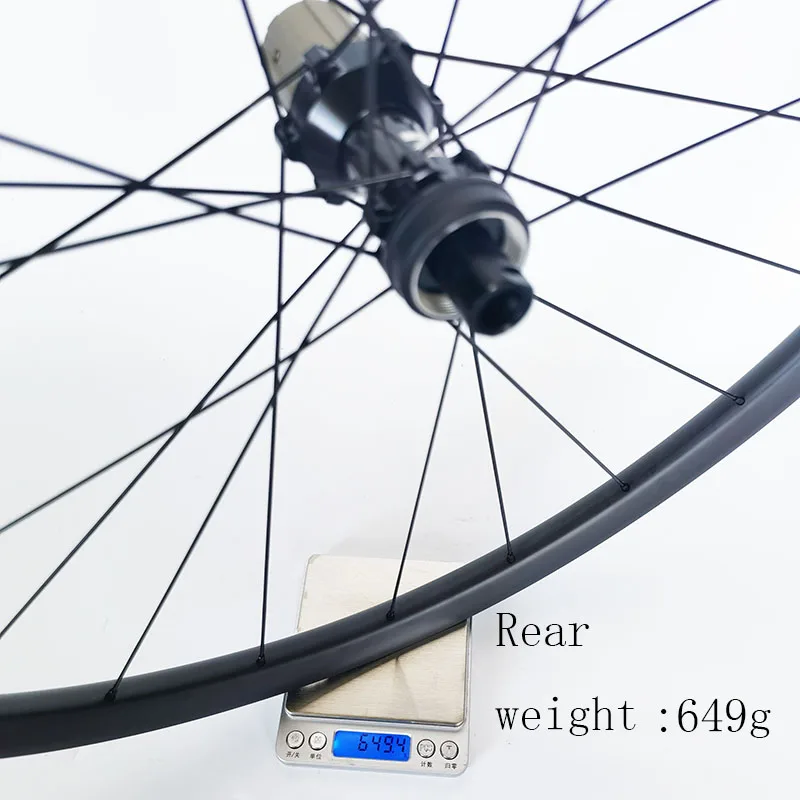 Super light 1140g 700c Road Carbon Wheelset Disc Brake Tubeless Rims 28mm Width 23mm Depth Racing Bicycle Wheel Center Lock Hub