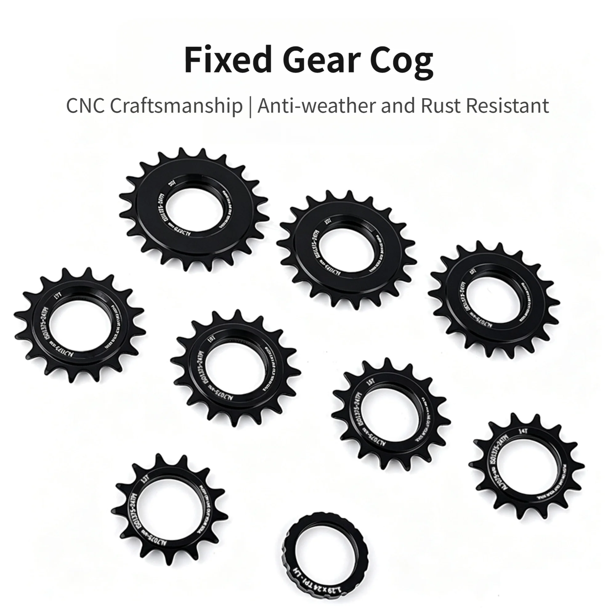 Aluminum Alloy Bikes Single Speed Fixed Gear Cog 16T-20T CNC Threaded Sprocket Lockring For Road Bicycle Accessories