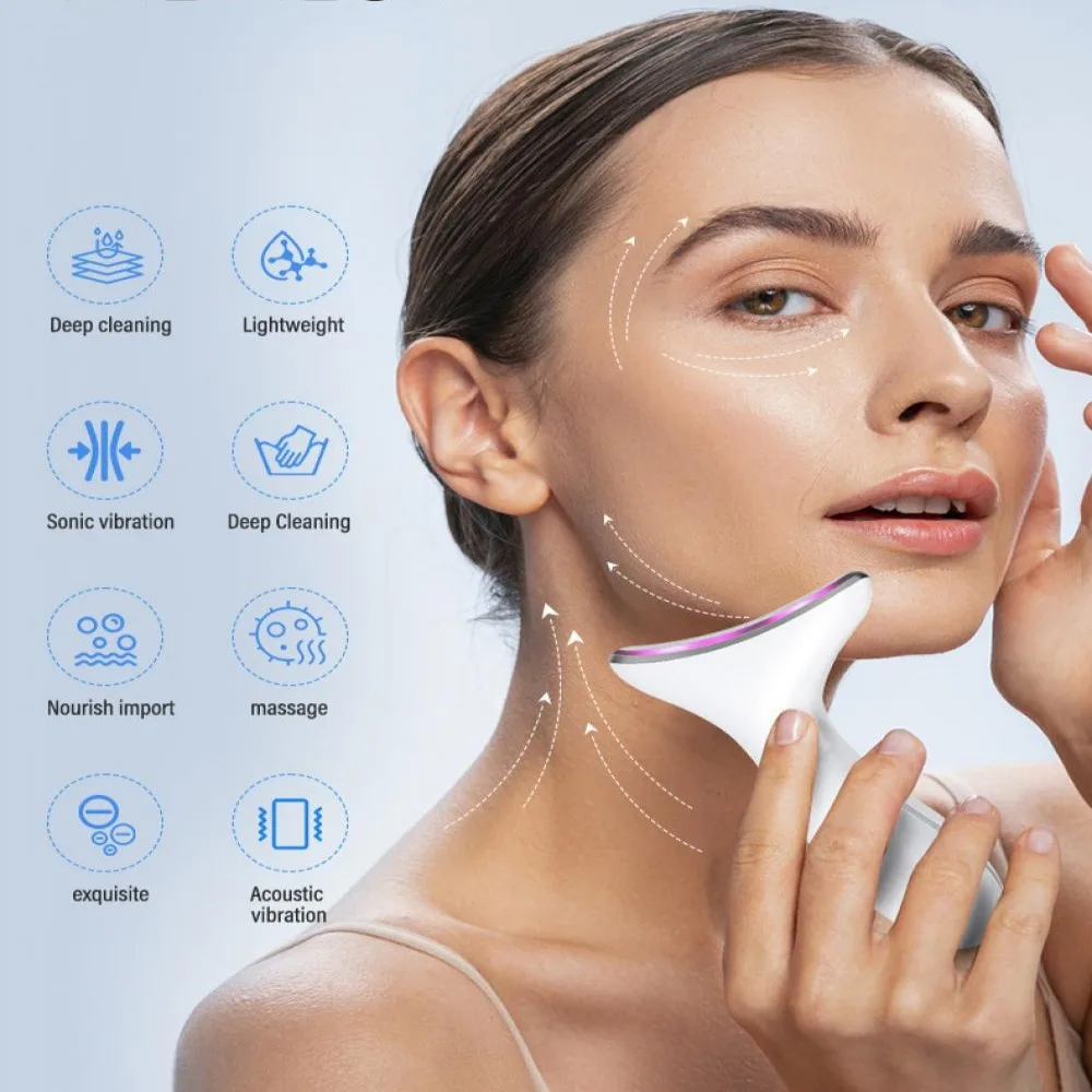 Neck Face Beauty Device LED Photon Therapy Skin Tighten Reduce Double Chin Anti Wrinkle Neck Lifting Massager Skin Care Tools