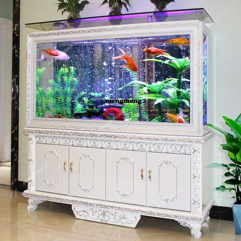 Ecological fish tank aquarium glass shoe cabinet rectangular living room medium and large lower filter goldfish tank