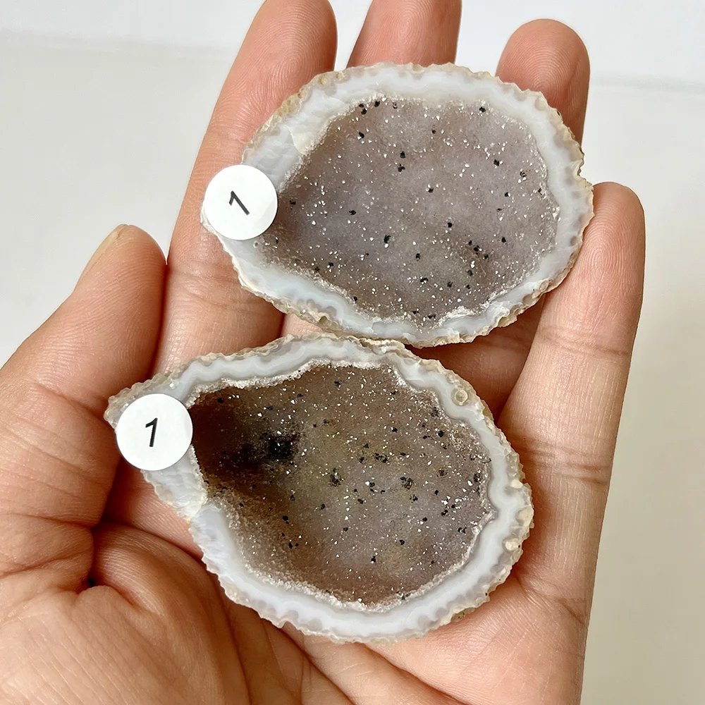 Natural Agate Geode Crystal Cluster Bowl Raw Stone Mineral Specimen Home Tabletop Decor Gift For Crystal Collectors Room Ornamen