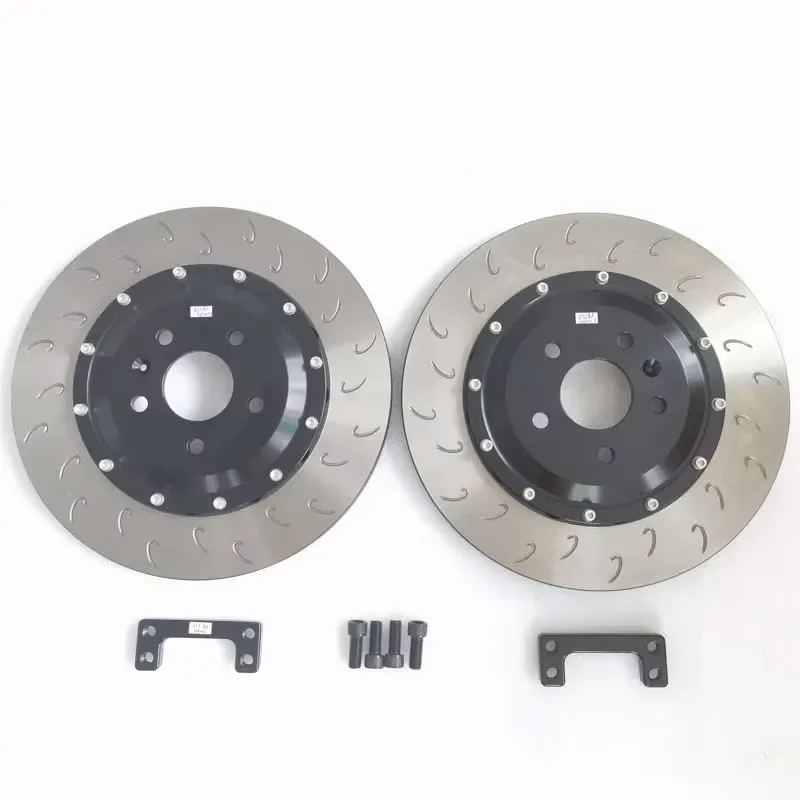 for Jekit 355x22mm Rear Disc Pair Non Floating D58 Drilled Silver Anodise for S6 C7