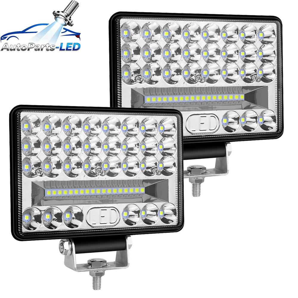

4pcs 48 Led Light 5 inch 6500K LED Work Light Bar Driving Fog Light Waterproof Flood Lights for Cars Trucks Off-road ATV SUV