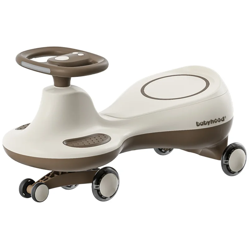 1-6 Years Old Kids Free Steering Wiggle Car Anti Rollover Swing Car with Music Lighting Universal Silent Wheels for Boys Girls