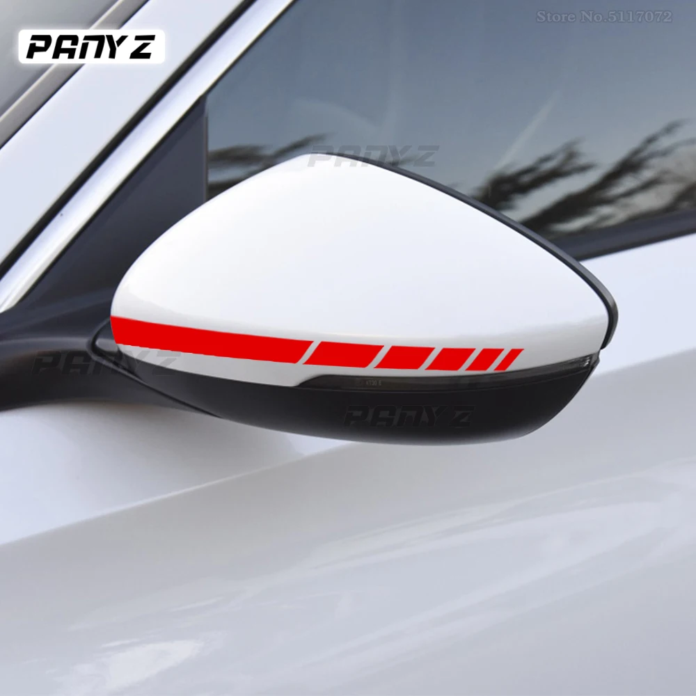 Car Sticker 2 Sets 4PCS Truck Vinyl Stripe Sport Rearview Side Mirror Decal Vehicle Body Accessories 20 * 0.7cm Universal 2023