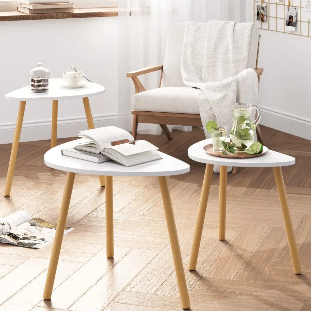Getone Side Table, Set of 3 Small Coffee Table, Nesting of Tables for Living Room Bedroom Scandinavian Style