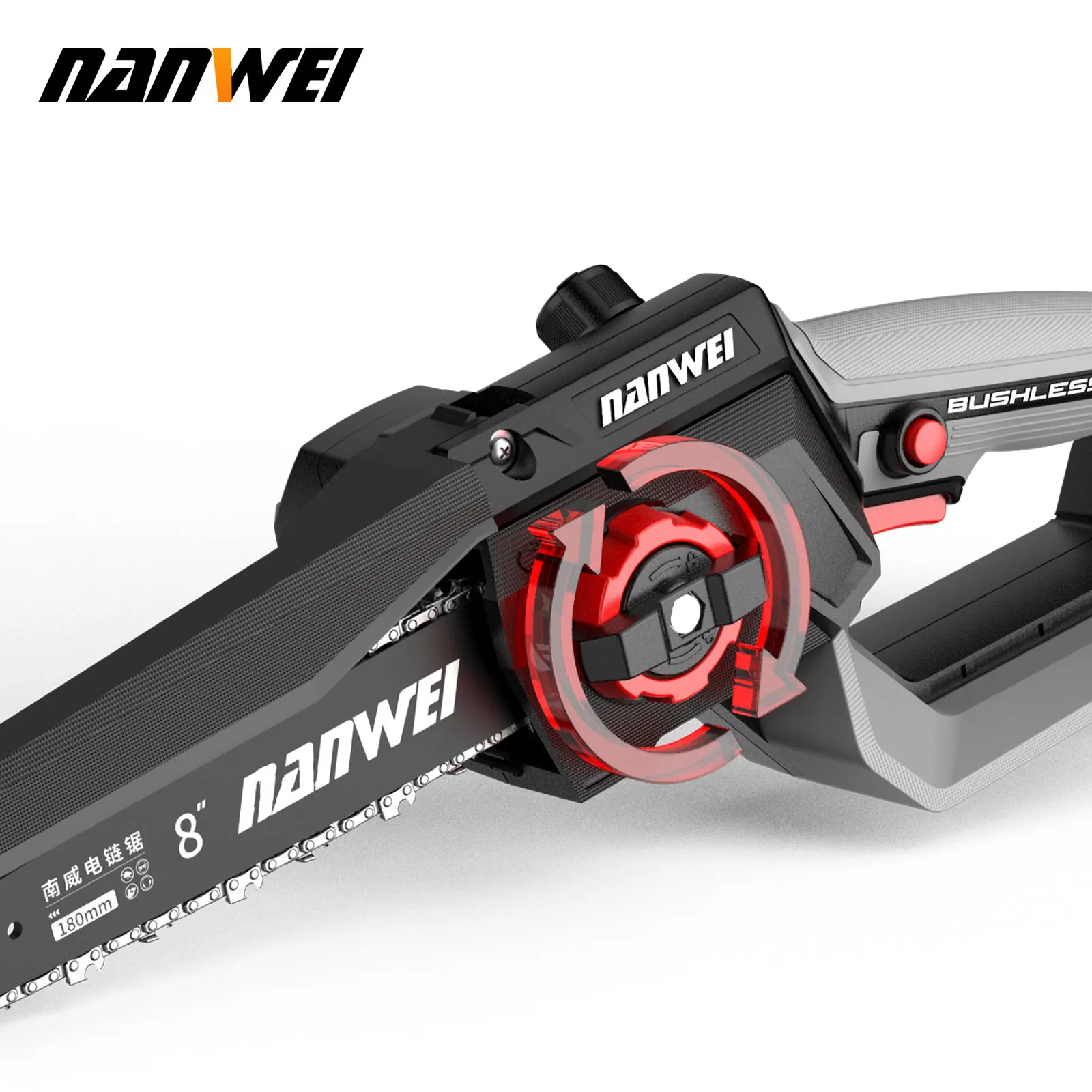 NANWEI Power tools Brushless Cordless Garden Outdoor DIY Felling Chainsaw 6/8 inch Professional Eco-friendly Efficient Chainsaw
