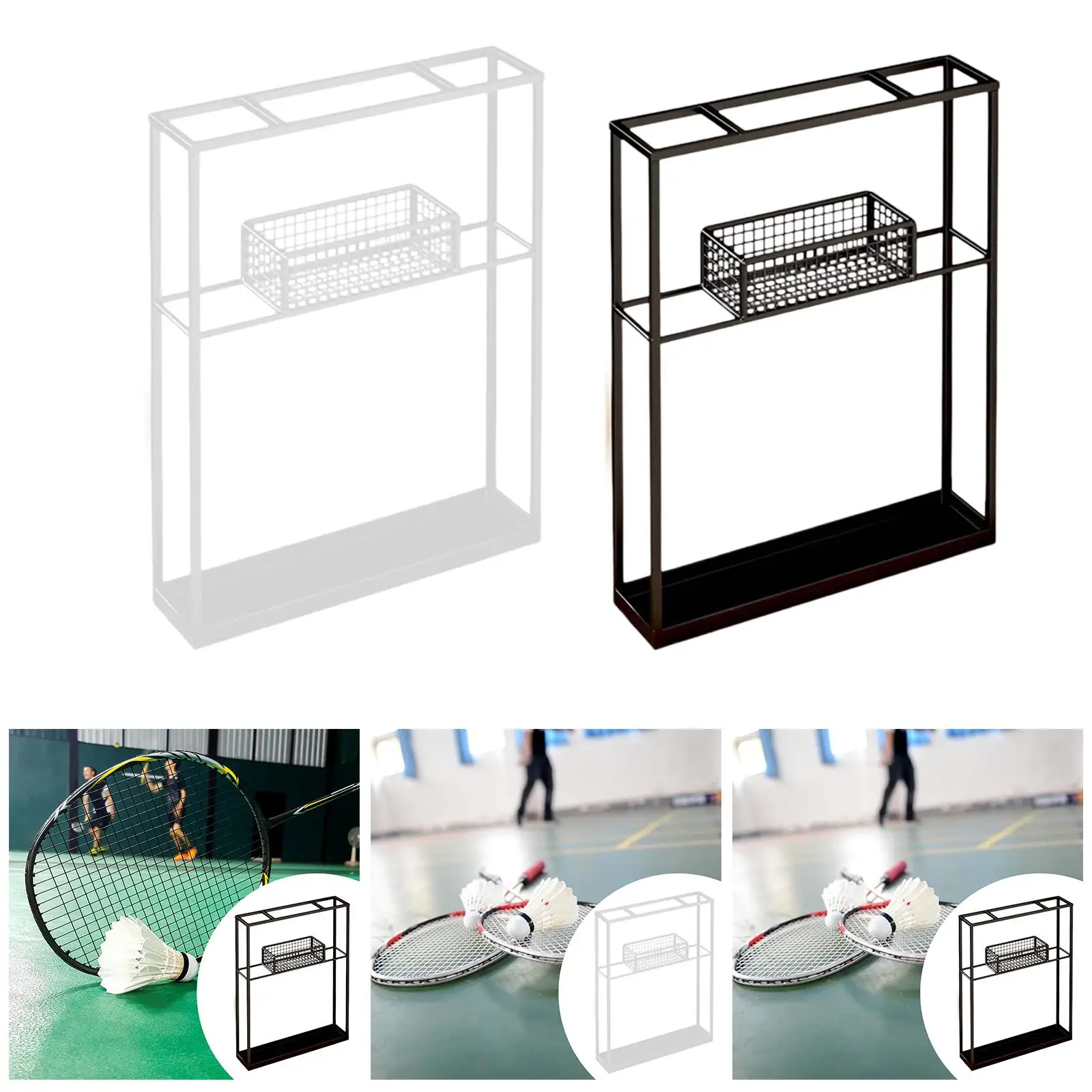 

Стеллаж для хранения ракеток для бадминтона Стеллаж для выставки товаров ракеток для бадминтона для школы спортзала