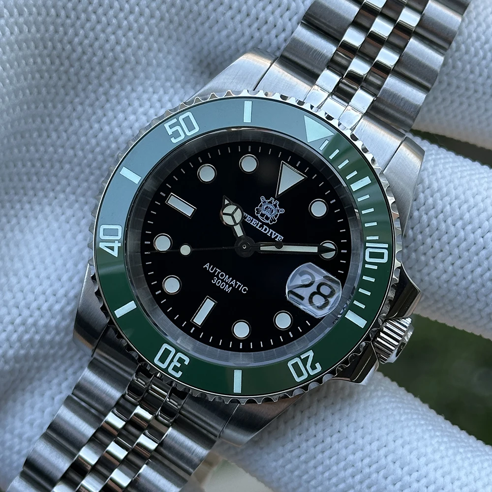 STEELDIVE Men Diver Watch Automatic Mechanical Wristwatch 300m Waterproof BGW-9 Luminous Sapphire NH35 120 Clicks Ceramic Bezel