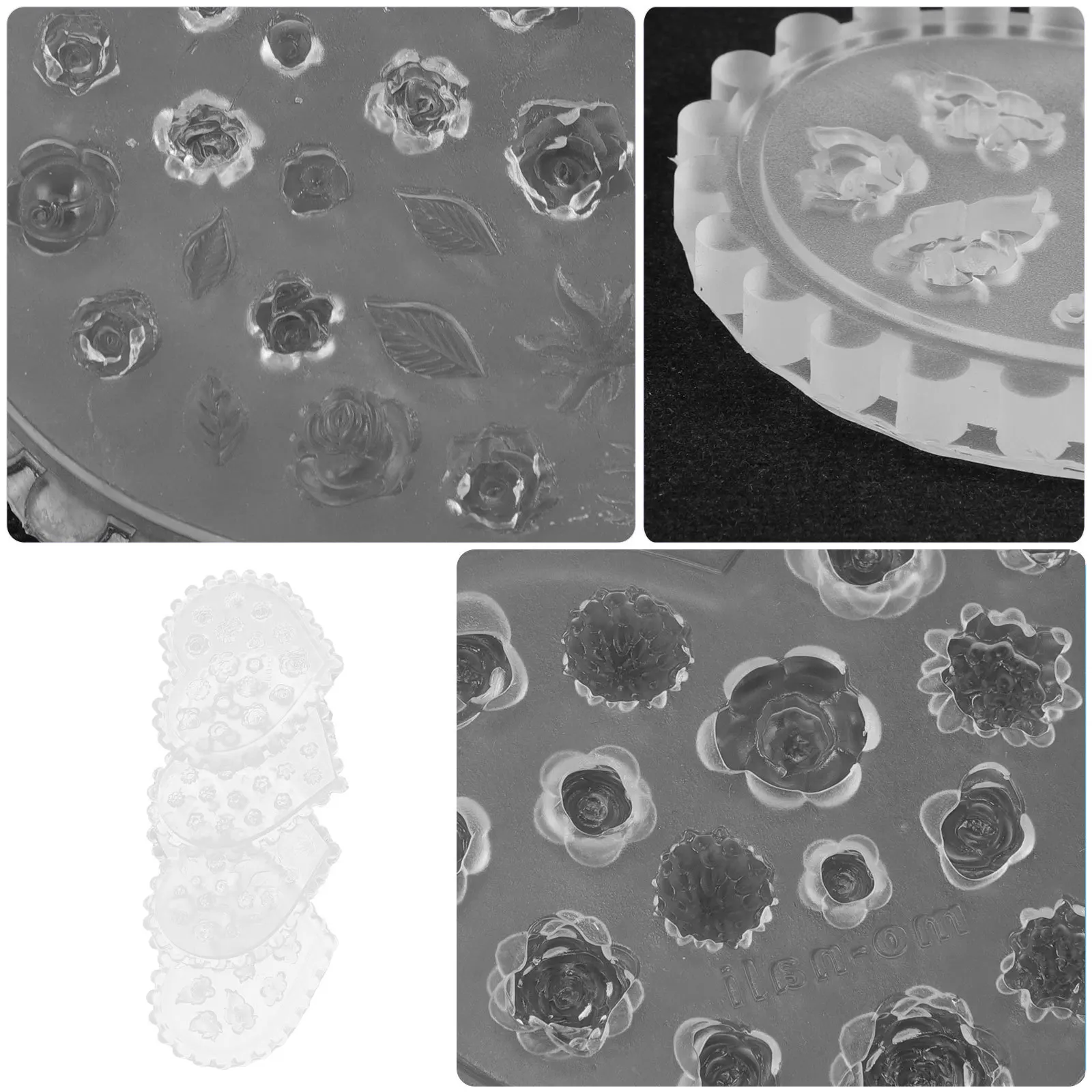 

4Pcs Polymer Clay Flower Mold Silicone Molds Nail Art Tools DIY Jewelry Making Molds for Clay Crafting Charm Creation