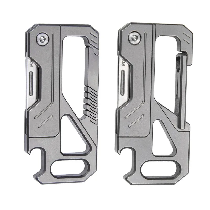 

Titanium Alloy Carabiner Holder Multifunctional Bottle Opener Hang Buckle Outdoor Tool Keychain Camping Survival EDC