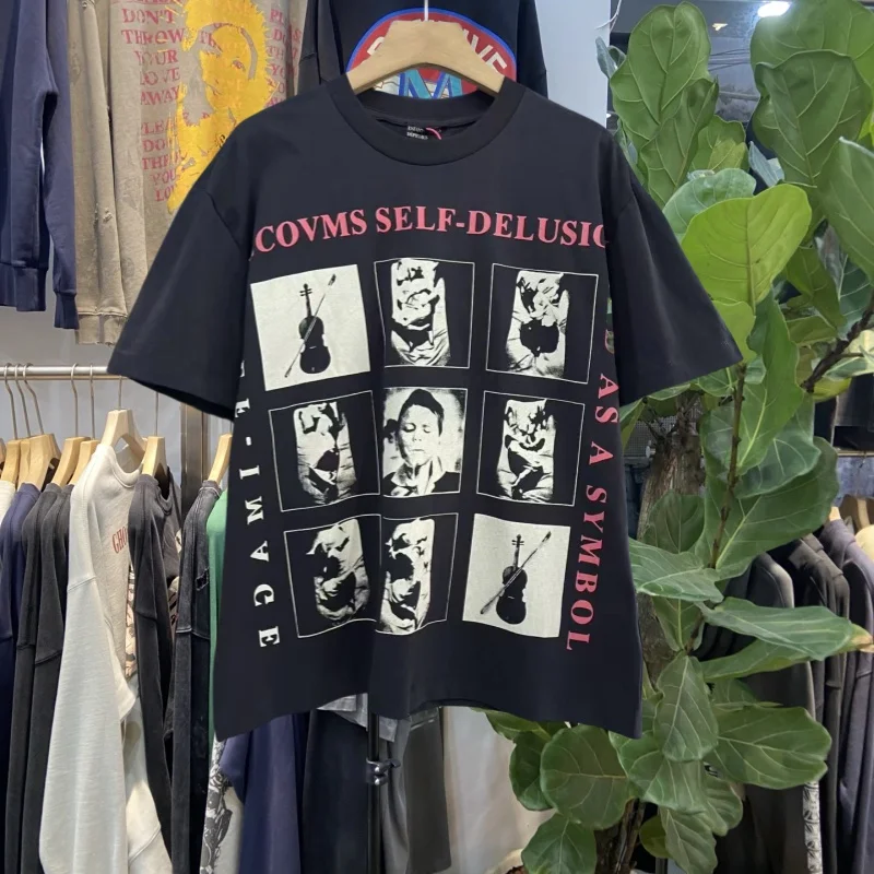 

Ретро-американская футболка ERD Depred Rich Second Generation Street Ro Slogan Print ort Sve, хлопковая повседневная футболка