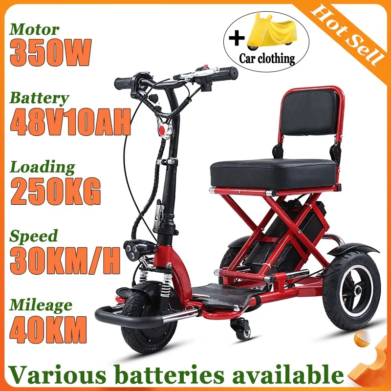 

Leisure Elderly Mobility Scooter Commuting With Basket Adult Electric Tricycle With Armrests Portable Disabled Electric Scooter