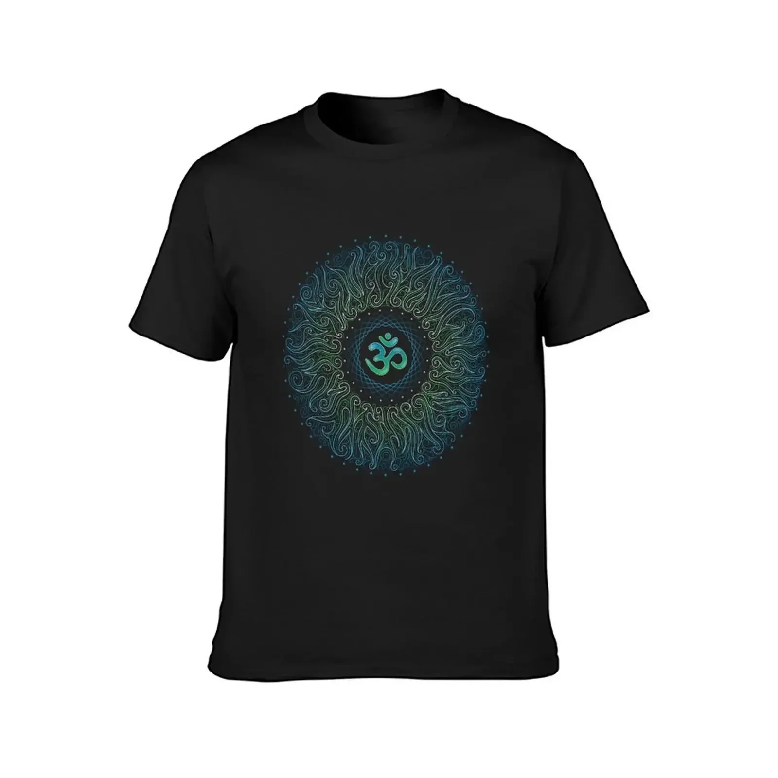 Pranava Yoga. Shanti Om. Mandala T-Shirt summer clothes oversizeds anime t shirts for men cotton