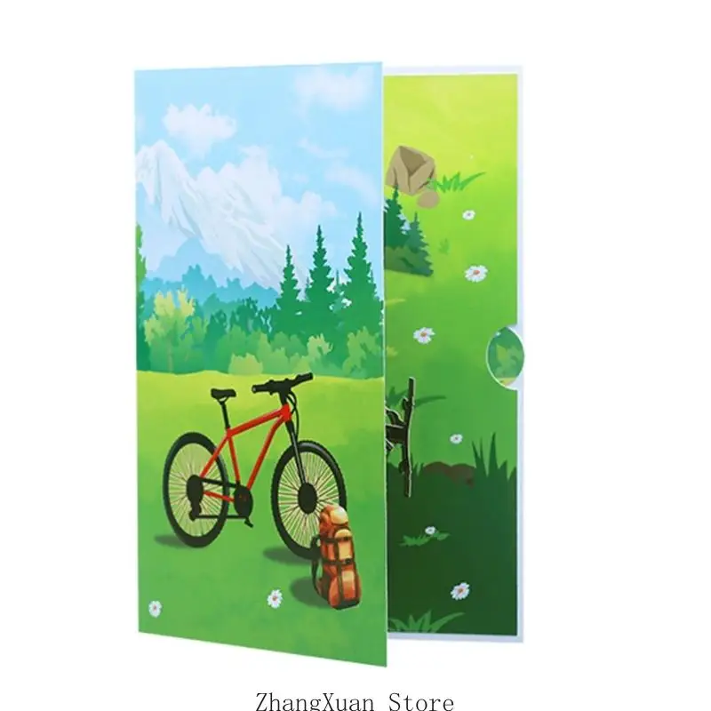 3D-Mountainbike-Grußkarten-Set für Nachrichten und Geschenke, 3XUF – Detail 4