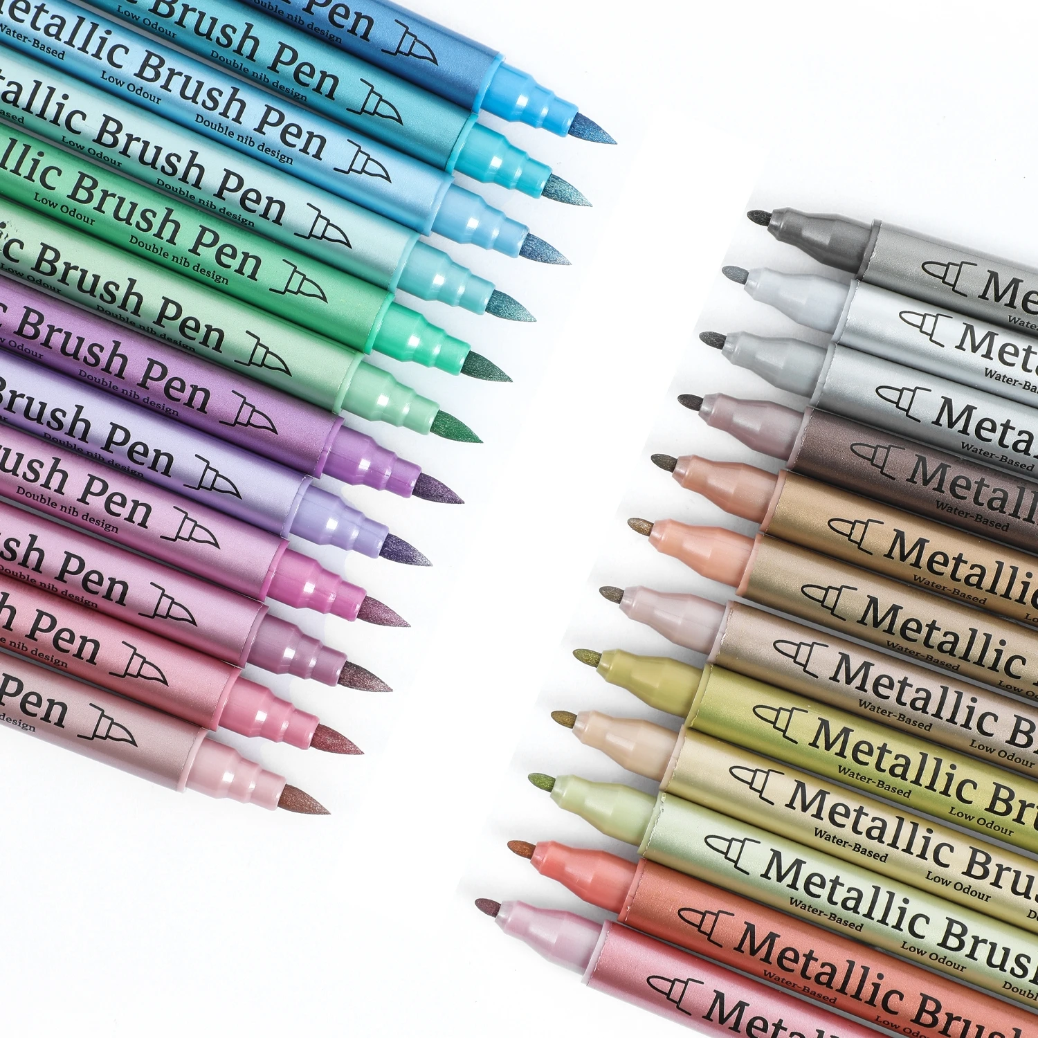 

12/24/36 цветов, набор маркеров для металлической краски с мягкой кистью, тонкий наконечник и наконечник кисти для проектов рисования своими руками на камнях, дереве, керамике