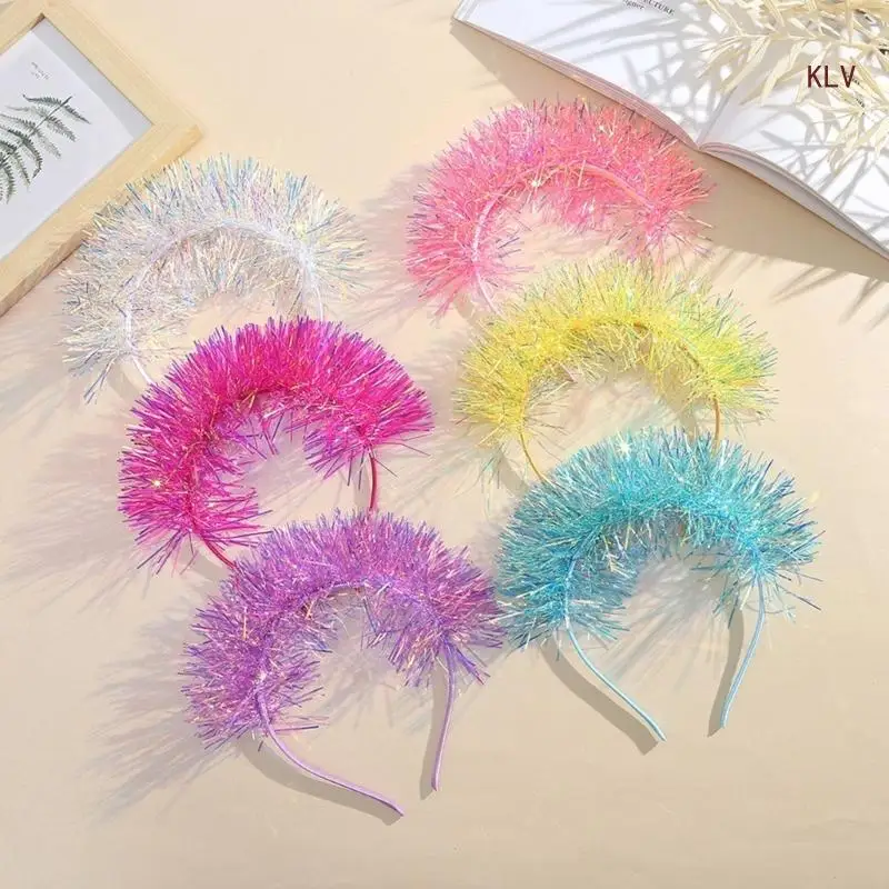 

Stylish Tinsel Headwear for Children Eye Catching Headwear Photo Props for Girls Cosplay Princess Costume New Year