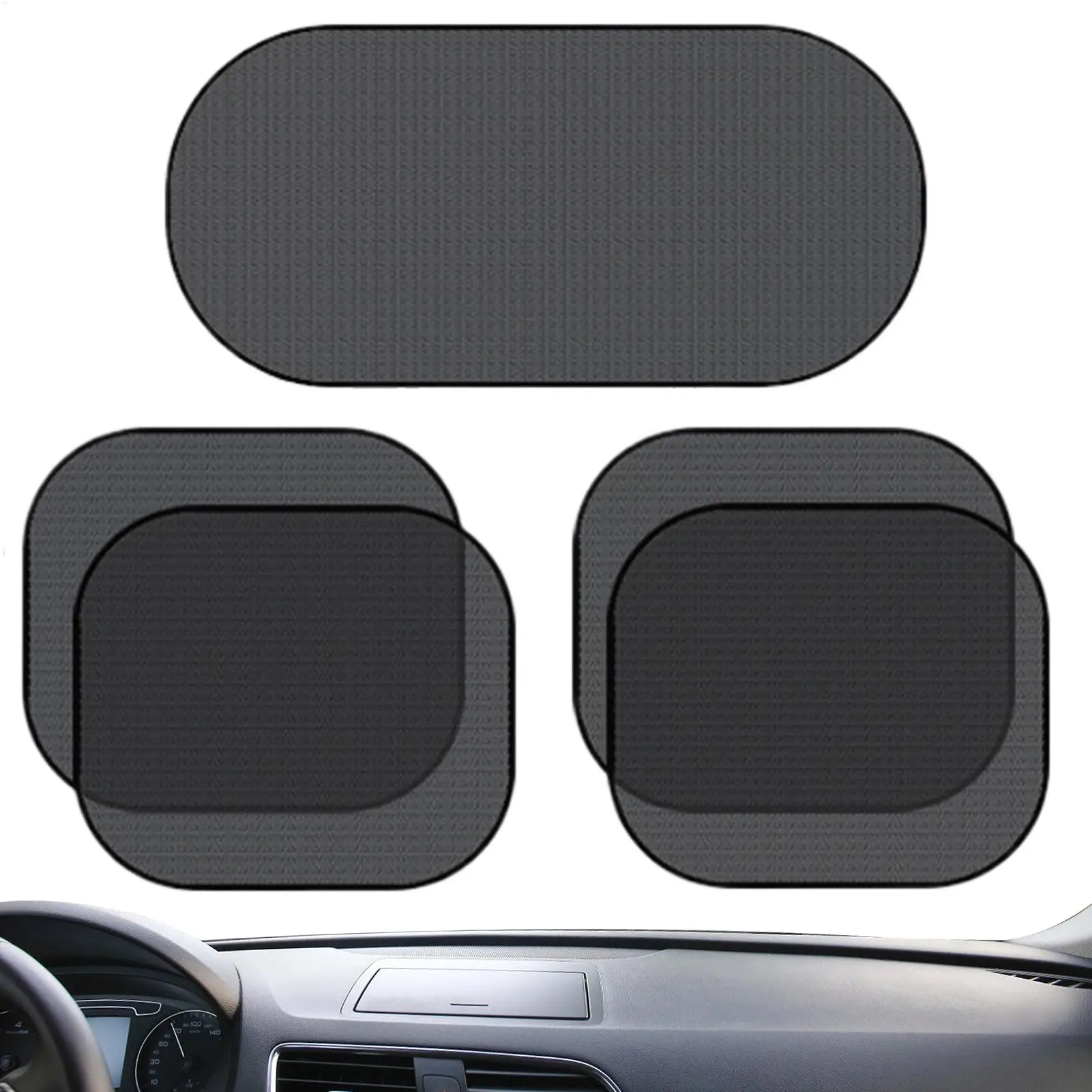 5pcs Car Summer Black Mesh Car Side Window Shades UV Blocking Mesh Screen Rear Window Sun Shade For SUV Side Rear