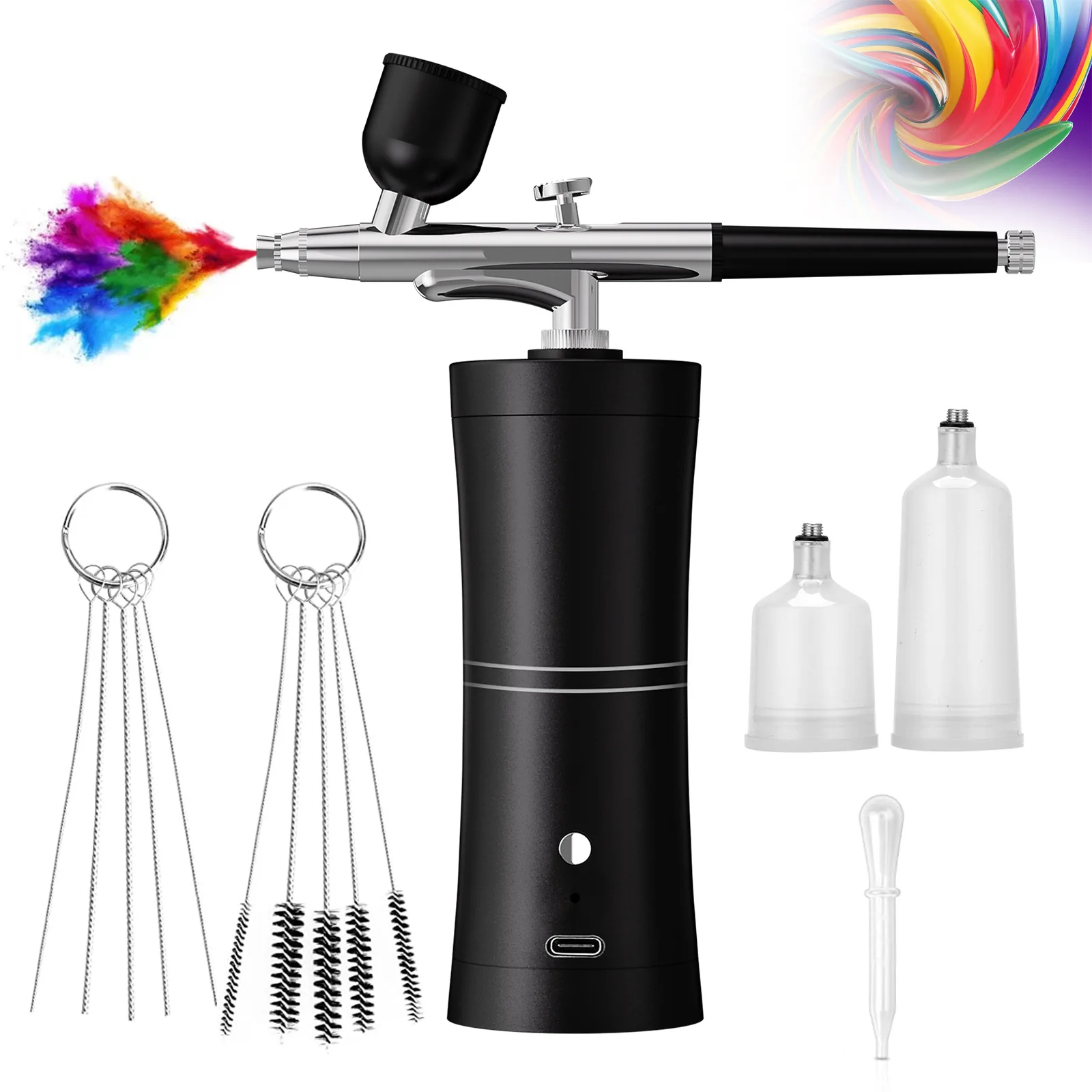 Heißer Verkauf Nail art Farbe Professionelle Cordless Tragbare Kuchen Gesichts Feuchtigkeitsspendende Nagel Make-Up Airbrush Set Spray drucker Kit