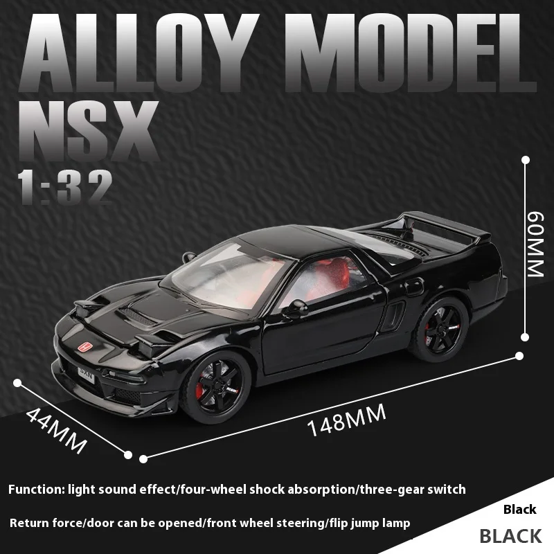1:32 Honda NSX NA1 Diecast Car Model Sound Light Toy