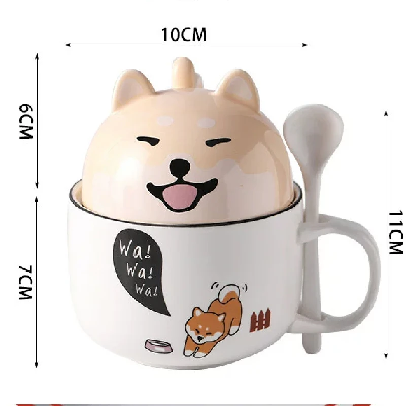 Bone China Coffee Cup Cartoon Animal Coffee Cup Creative Shiba Indy Cat Ceramic Cup Afternoon Tea Breakfast Milk Cup Bone China