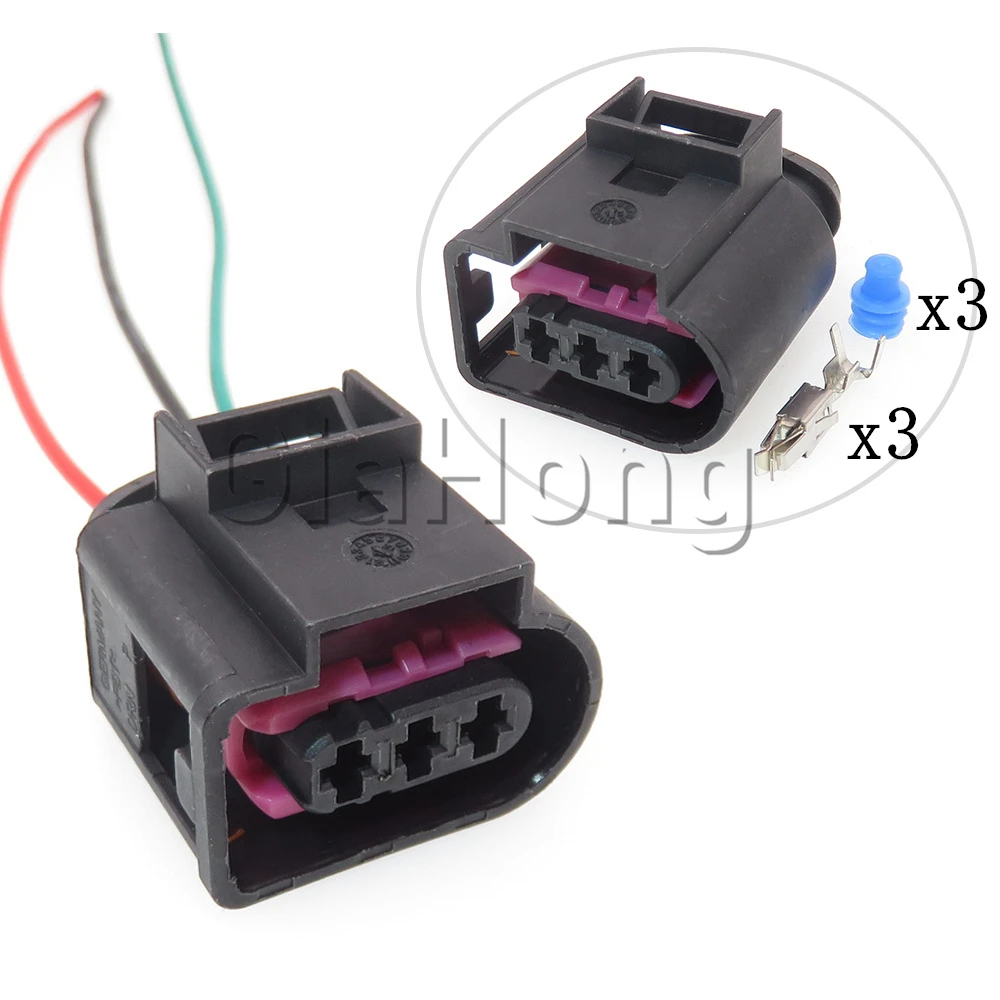 

1 Set 3 Ways AC Assembly Auto Parts 4D0971993 Automotive Engine Fuel Track Pressure Sensor Wire Socket Car Sealed Connector