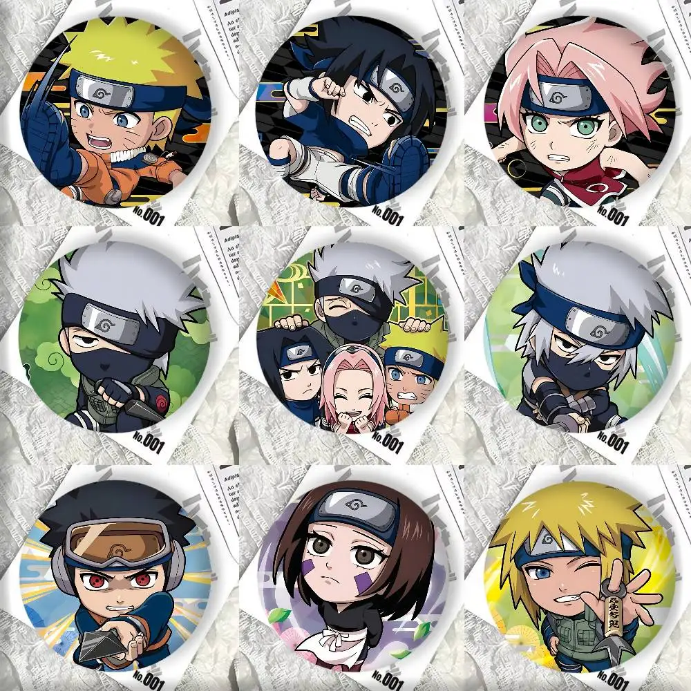 Cartoon Cute Anime Naruto Team Kakashi Badge Tinplate DIY Backpack Clothing Accessories Jewelry Pins