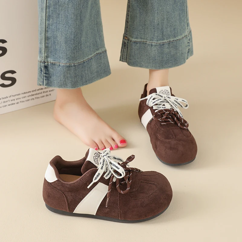 

Womens 4cm Platform Sneakers Breathable Suede Upper Comfortable Walking Shoes Non Slip Sole Fashion Athletic Footwear