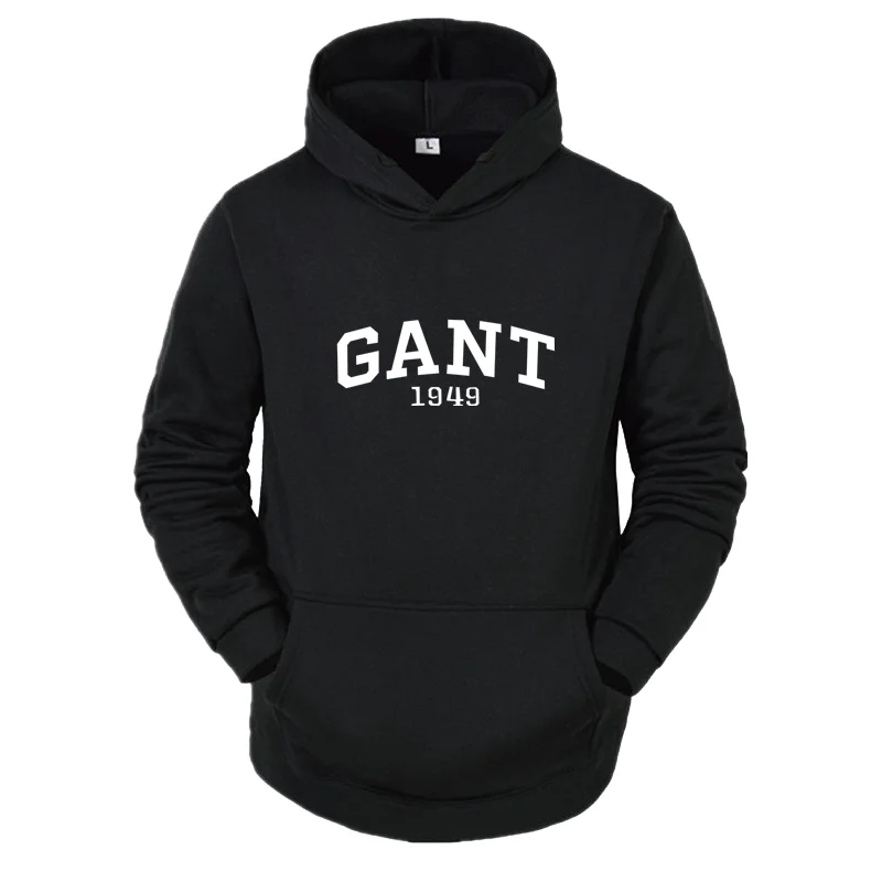 جديد 2025 للرجال Harajuku y2k خريف/شتاء موضة غير رسمية حروف غانت مطبوعة رياضية شارع مريحة من الصوف بغطاء للرأس دافئ