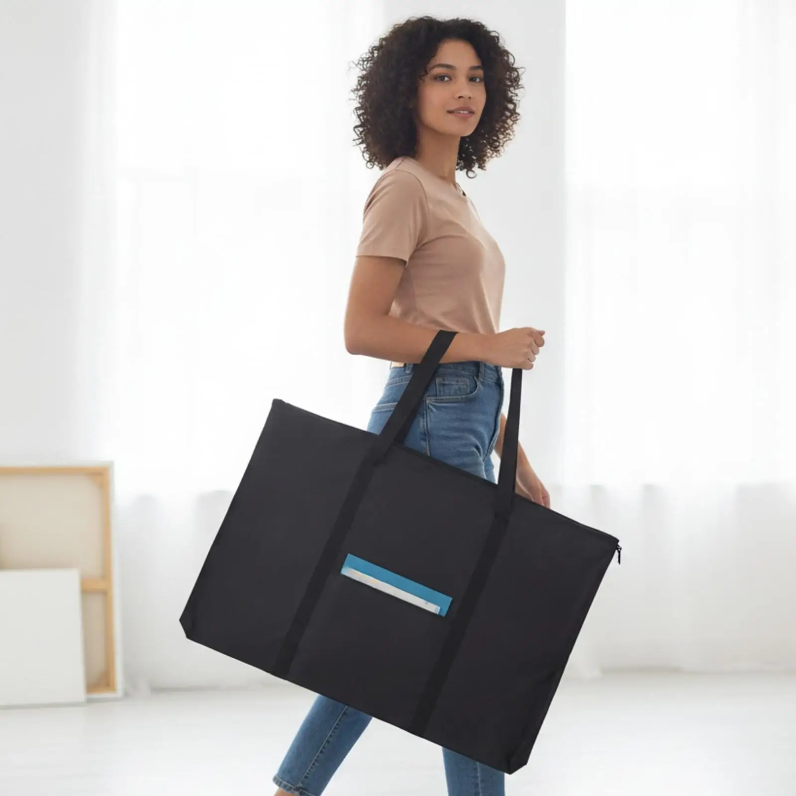 Foldable Art Canvas Storage Carrie Oxford Cloth Bag Reinforced Handle for Painting Board Easel Studio Transport