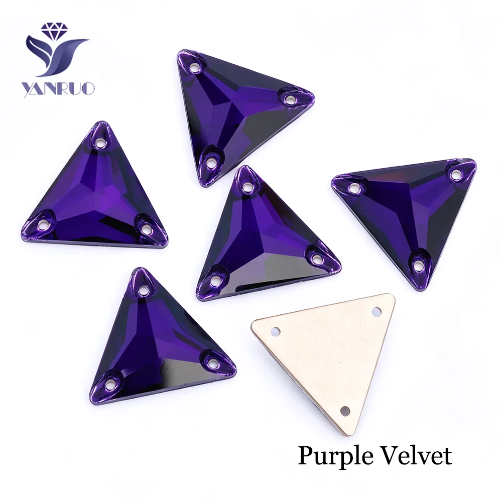 YANRUO 3270 Triangle All Color Sew On Stones Glass Crystals Needlework Rhinestones Leotard Clothes Gems Stones For Clothing