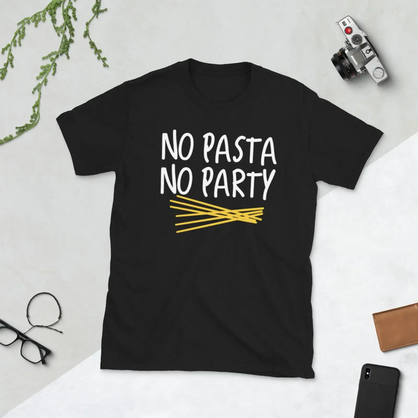 No Pasta Party T Shirt Lover Italian Food Print Aesthetic Casual  for Foodie vintage Washed homme Unisex Slightly Soft graphic