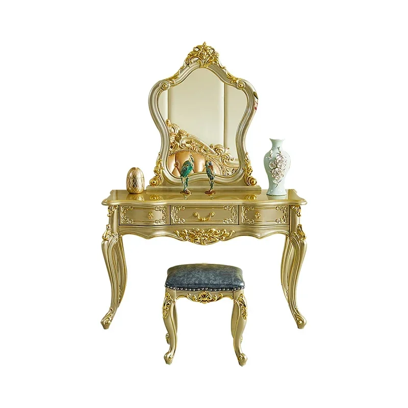 

Modern Nordic vanity table Luxury Desings Wood European Drawer Dressing Table Mirror Princess Tocador Maquillaje Salon Furniture