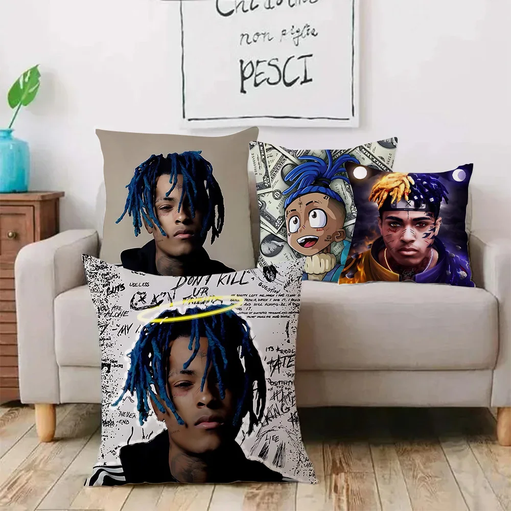 Hip Hop Z-XXXTentacion Pillow Covers Cartoon Sofa Decorative Home Double-sided Printing Short Plush Cute Cushion Cover