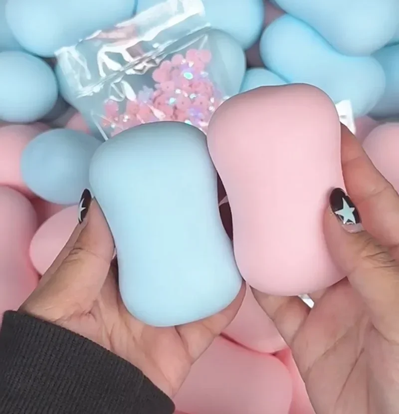 Rosa Blaue Seifenkugel Quetschbare Seife Stressball Fidget-Spielzeug Knisternder Quetschball Runde Blöcke Gefüllt ASMR Anti-Stress-Spielzeug – Detail 4