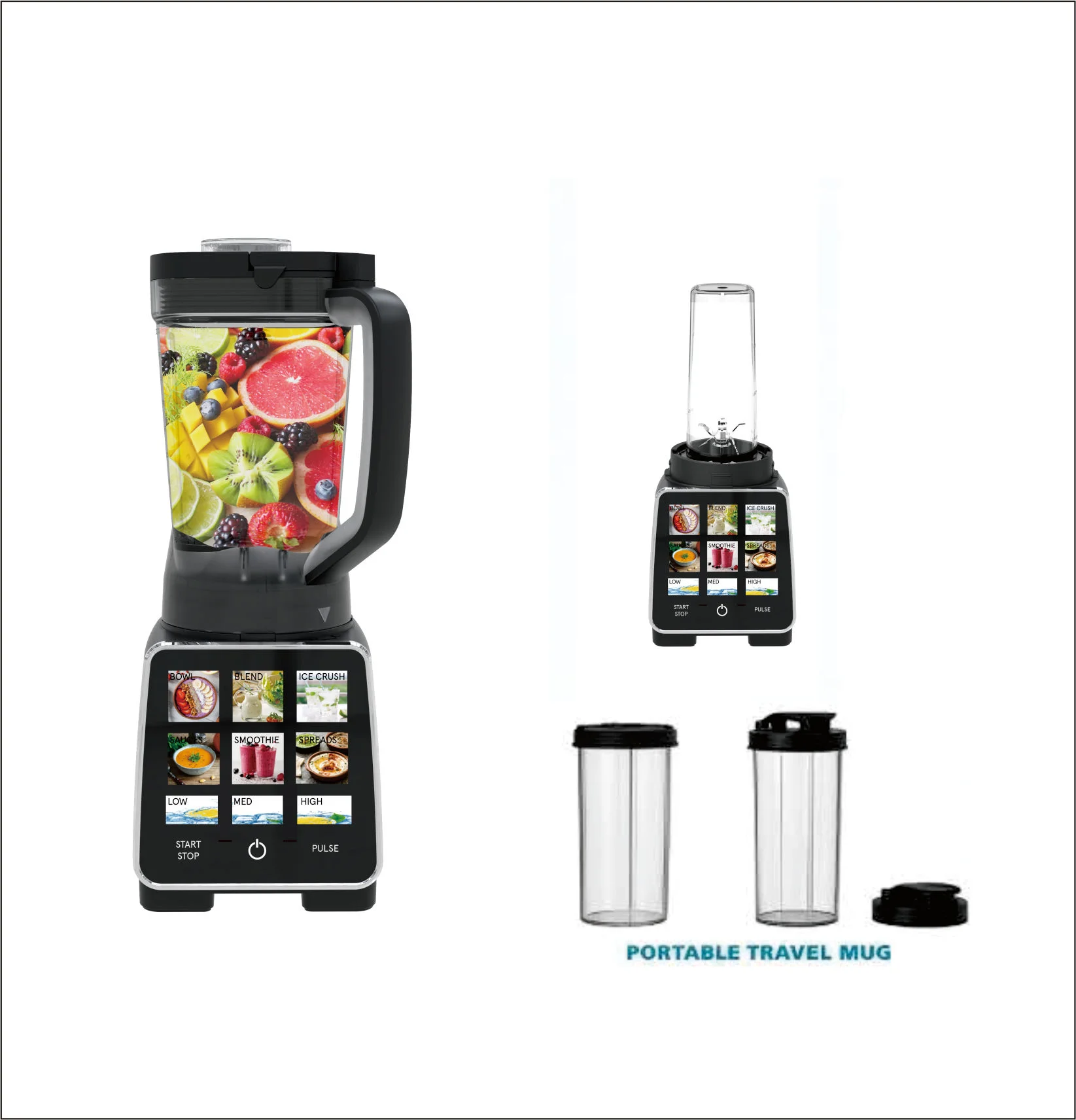 1400W Multi-Functional Electric Processor Household Hotel Use German Language Variable Speed 6 Fruit Mixer Juicer Blender US/UKA