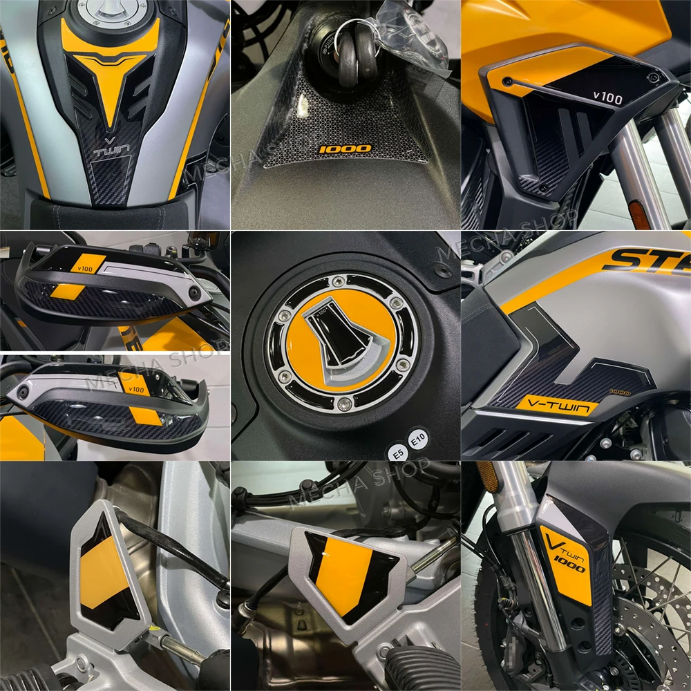 Para Moto Guzzi Stelvio 2024 2025 2026 3D motocicleta protección de tanque de combustible pegatina de tanque Pad