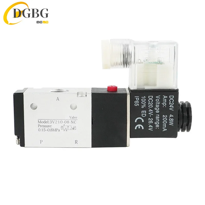 Normally closed pneumatic Air solenoid valve 3V210-08-NC DC24V AC220V normally open 3V110-06-NO 3V210-08 3V310-10 3V410-15