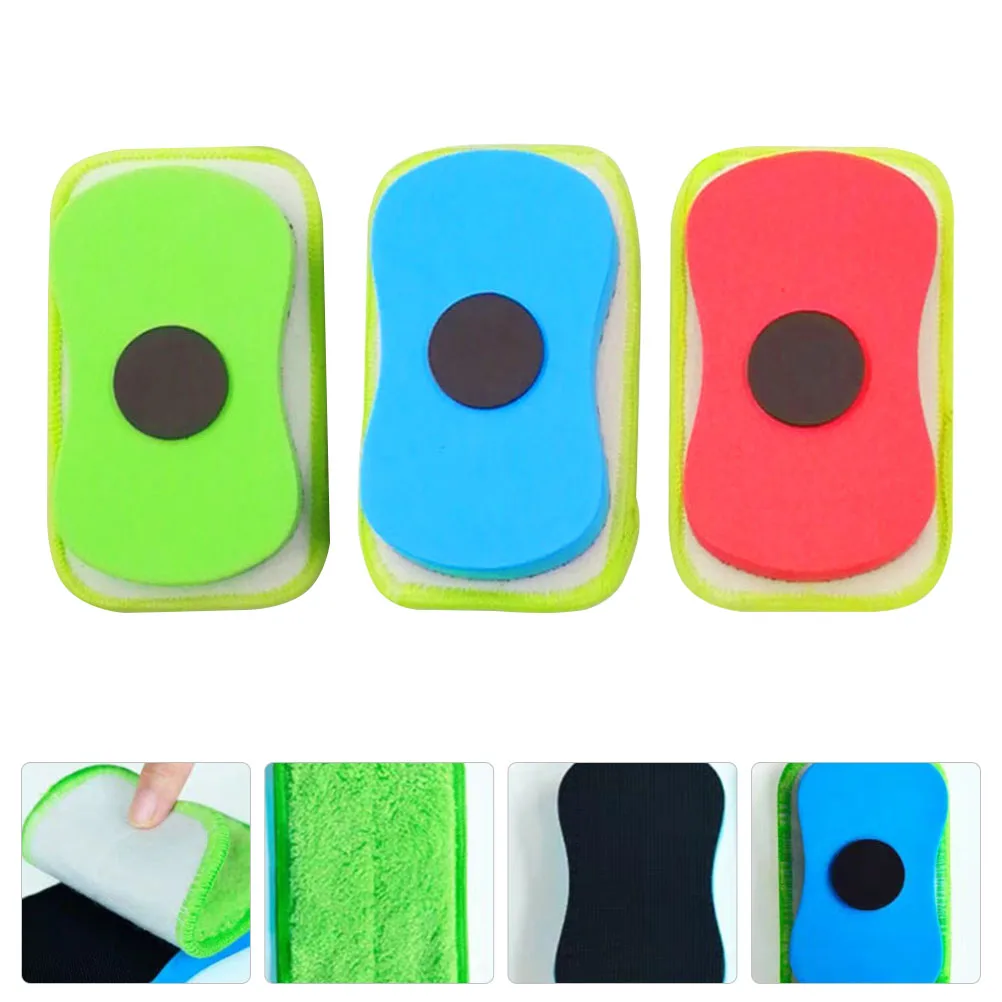3 Stück waschbarer magnetischer Whiteboard-Radiergummi, abnehmbarer Eva-Schwammreiniger für Büro, Schule, staubfreier Brettwischer, wiederverwendbar
