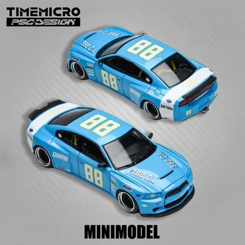 

Time Micro x PSC DESIGN 1:64 Countach“V”/ Charger "Brawler" Daytona Blue #88 Diecast Model Car
